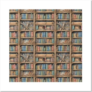 Fairytale Bookshelf Pattern Posters and Art